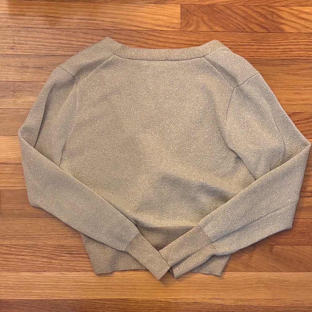 J. Crew Gold Sparkly Women's Cardigan - Picture 4 of 4